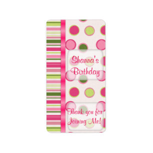 Pink Birthday Hersheys Miniature Candy bar wrap Label