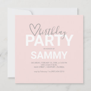 Pink Birthday Invitations Online