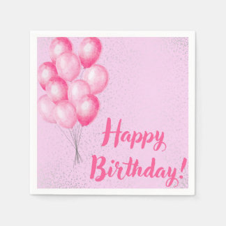 Pink Birthday Napkins