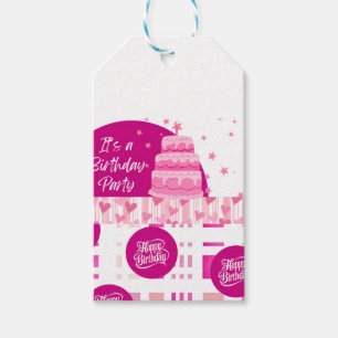 Pink Birthday Party Gift Tags