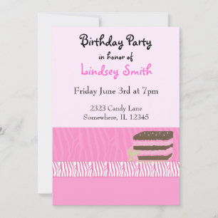 Pink Birthday Party Invitation