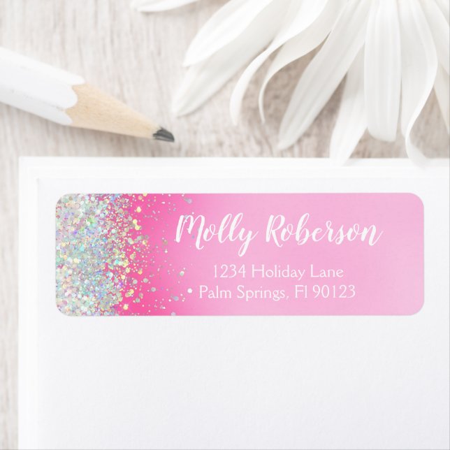 Pink Birthday Party Return Address Label (Insitu)