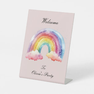 pink birthday pedestal sign