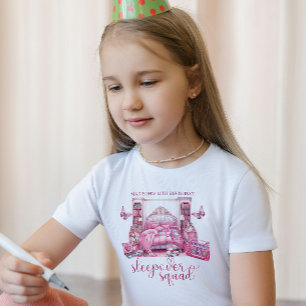 Pink Birthday Personalised Sleepover squad T-Shirt