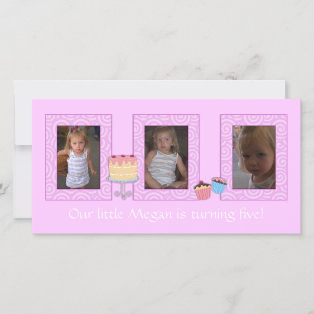 Pink Birthday Photocard Announcement (Front)