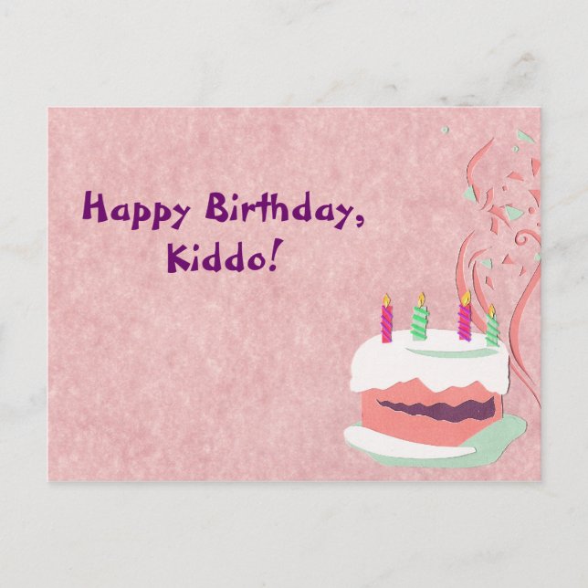 Pink Birthday Postcard (Front)