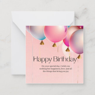 Pink Birthday Wishes Card