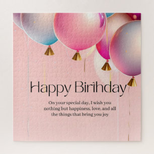Pink Birthday Wishes Jigsaw Puzzle