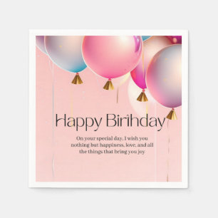 Pink Birthday Wishes Napkin