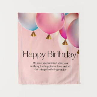 Pink Birthday Wishes Tapestry