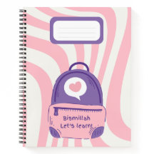Pink "Bismillah Let’s Learn!" Notebook