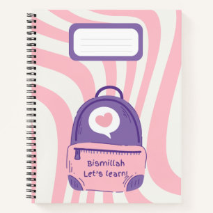 Pink "Bismillah Let’s Learn!" Notebook