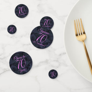 Pink Black 70 and Sensational Birthday Party Confetti