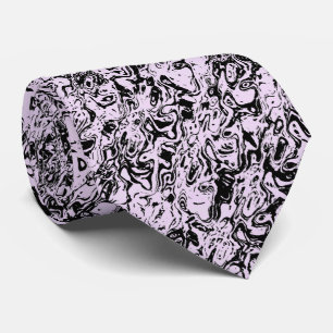 Pink Black Abstract Tie