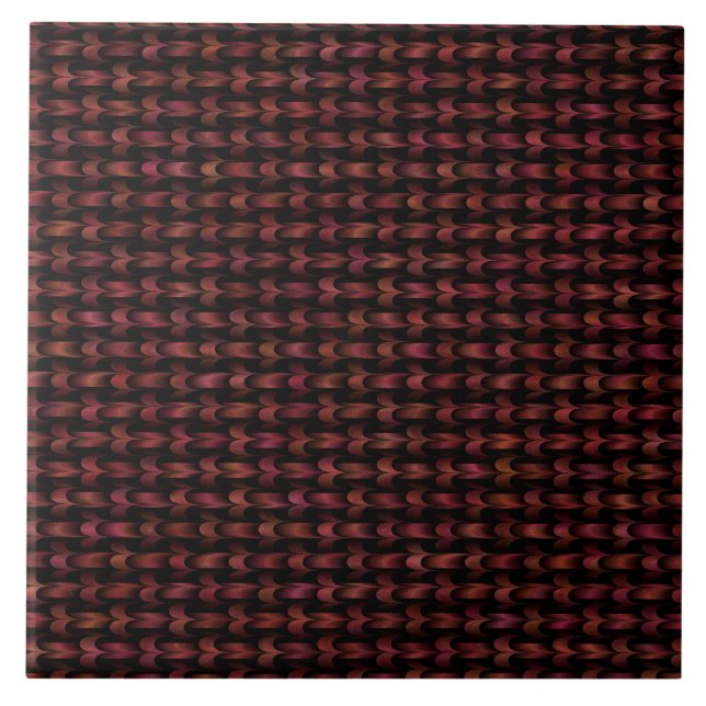 Pink Black Abstract Weave Pattern Ceramic Tile (Front)
