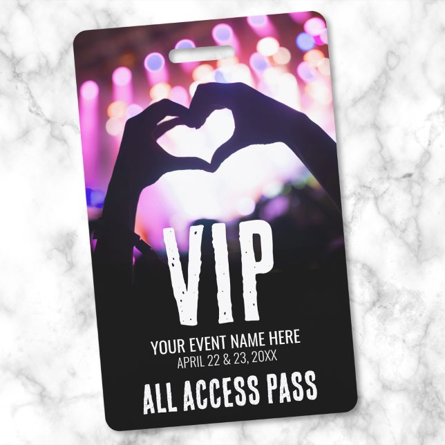 Pink Black All Access Event VIP ID Badge (Pink Black All Access Event VIP Badge)