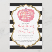 Pink Black and Gold Pumpkin Girl Baby Shower