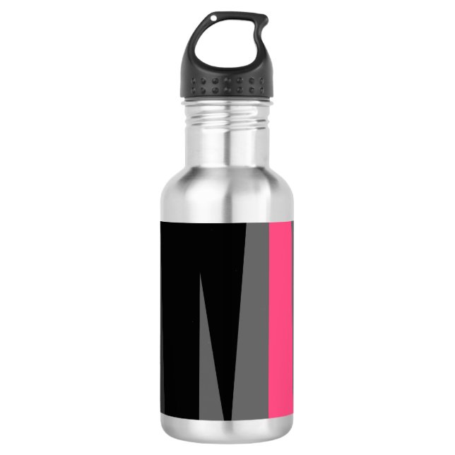 Pink Black and Grey  710 Ml Water Bottle (Front)