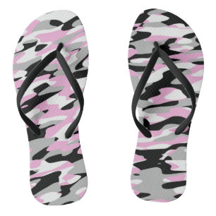 pink black and grey camo abstract thongs