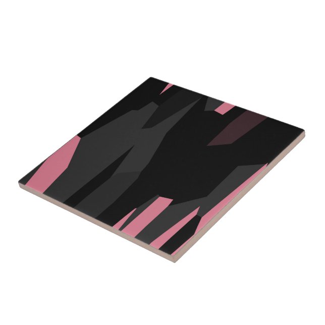 Pink Black and Grey   Ceramic Tile (Side)