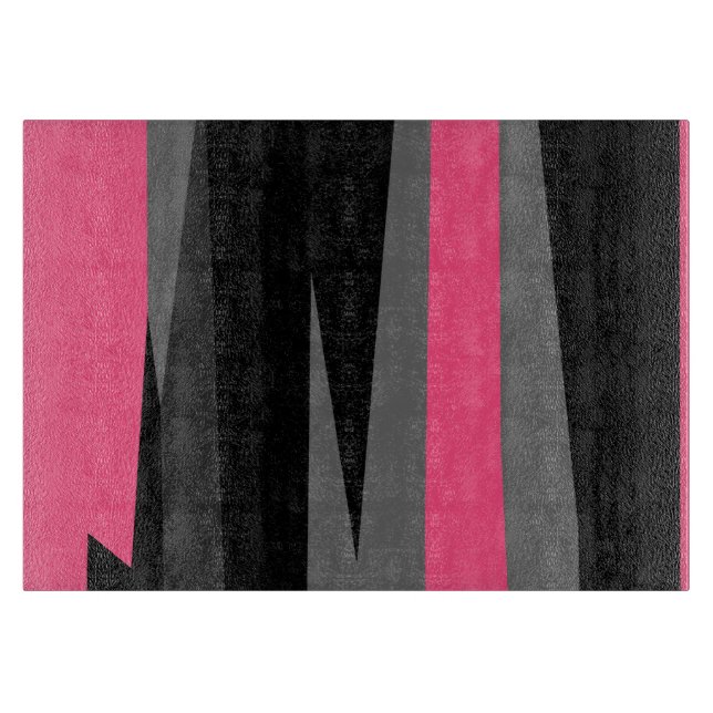 Pink Black and Grey    Cutting Board (Front)
