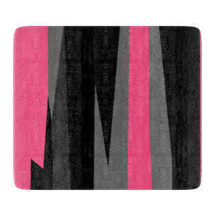 Pink Black and Grey Cutting Board