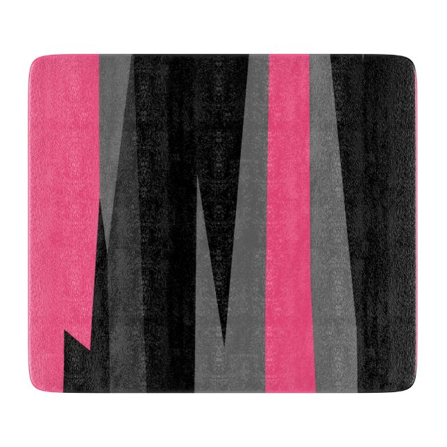Pink Black and Grey    Cutting Board (Front)