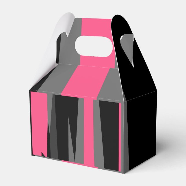 Pink Black and Grey   Favour Box (Front Side)