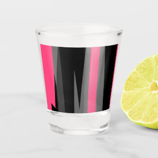 Pink Black and Grey Shot Glass