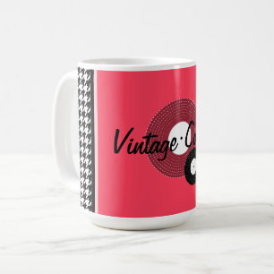 Pink, black and white 1950s theme coffee mug
