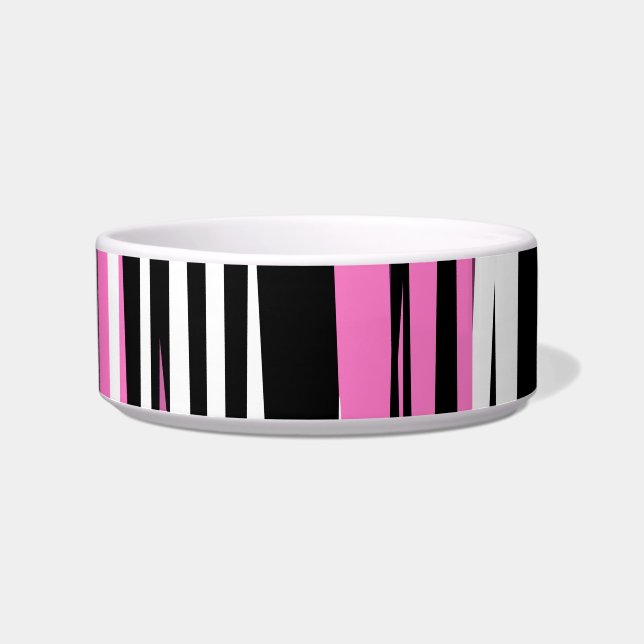 Pink Black and White Abstract Bowl (Front)