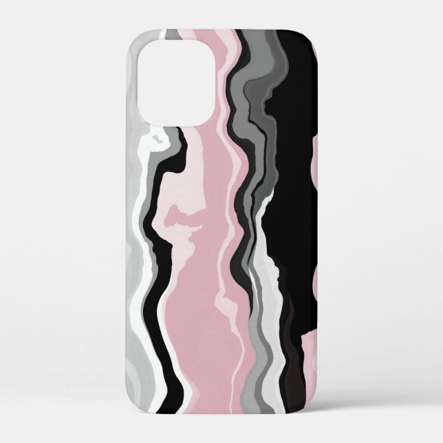 pink black and white abstract Case-Mate iPhone case (Back)