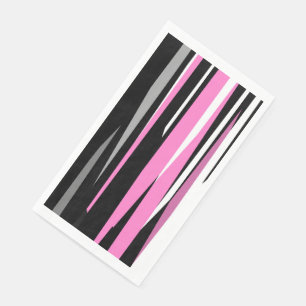 Pink Black and White Abstract Napkin