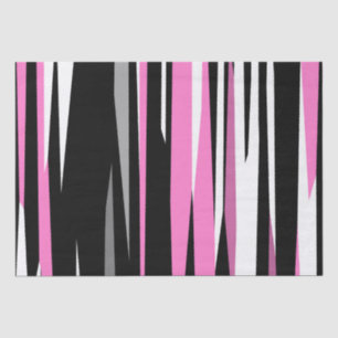 Pink Black and White Abstract Tissue Paper