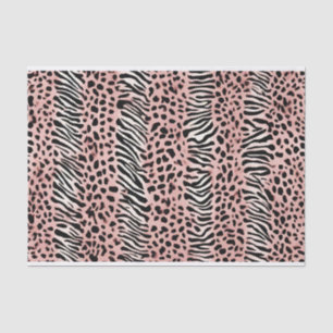 Pink, Black and White Animal Print Pattern  Tissue Paper