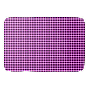 Pink Black And White Checks, Bath Mat