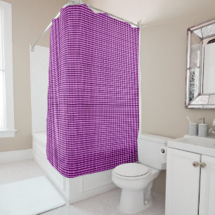 Pink Black And White Checks, Shower Curtain