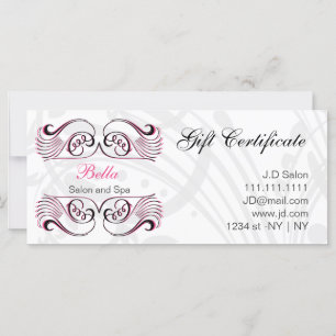 pink,black and white Chic Gift Certificates