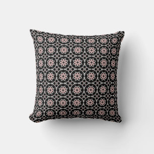Pink black and white pattern cushion