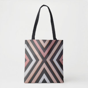 Pink, black, and white wall tote bag