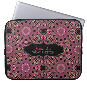 Pink & Black Arabesque 'ish Laptop Sleeve