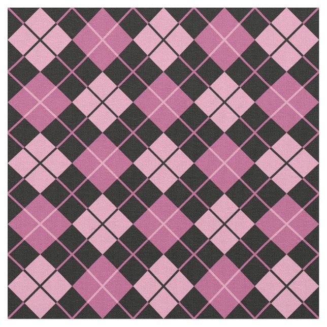Pink-Black Argyle Fabric (Close Up)