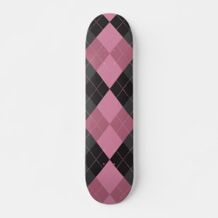 Pink & Black Argyle Skateboard