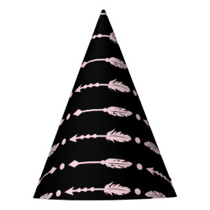 Pink & Black Arrows Wild ONE Girls Birthday Party Hat