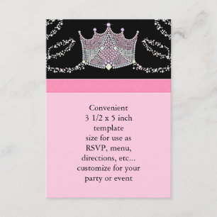 Pink Black Baby Girl Princess Baby Shower RSVP