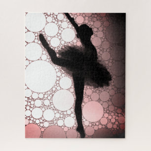 Pink Black Ballet Dancing Ballerina Jigsaw Puzzle