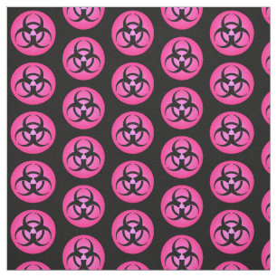 Pink & Black Biohazard Symbol Fabric