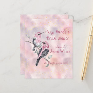 Pink Black Birds Bridal Shower