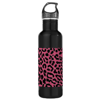 Pink & black cheetah print 710 ml water bottle