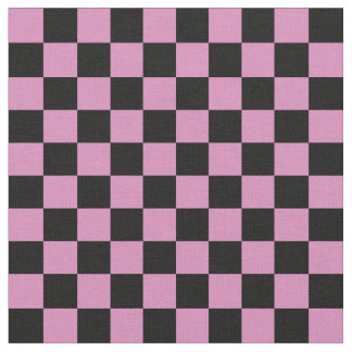 Pink & Black Chequerboard Fabric